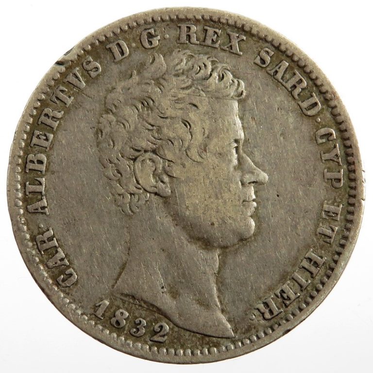 Carlo Alberto 1 Lira 1832 T Studio Numismatico Anzilotti